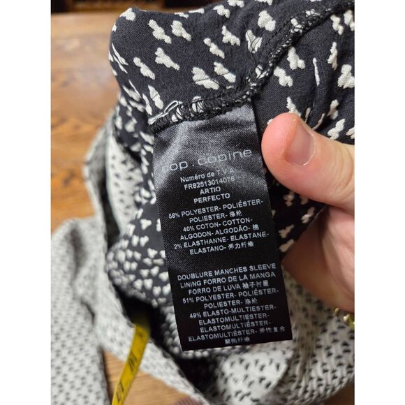 Cop Copine Cloud print jacquard jacket in black &white - Picture 4 of 5